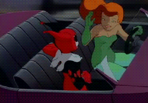 Harley-Quinn-and-Poison-Ivy-High-Five-While-Speeding-On-The-Highway-In-The-Batman-Animated-Series